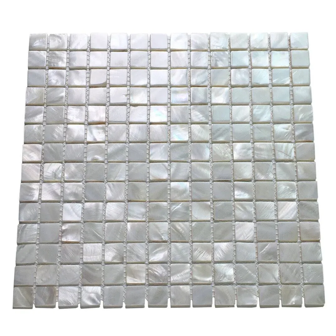 Art3d 12 in. x 12 in. Mother of Pearl Shell Mosaic Tile Backsplash in White