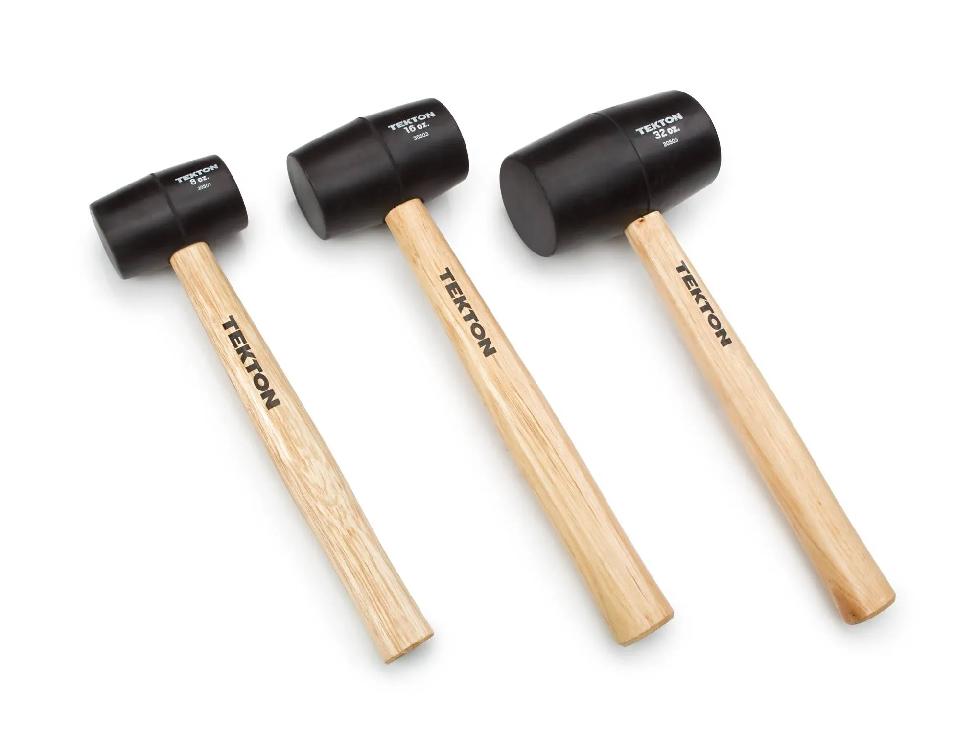 Tekton 30508 Wood Handle Rubber Mallet Set 3-Piece