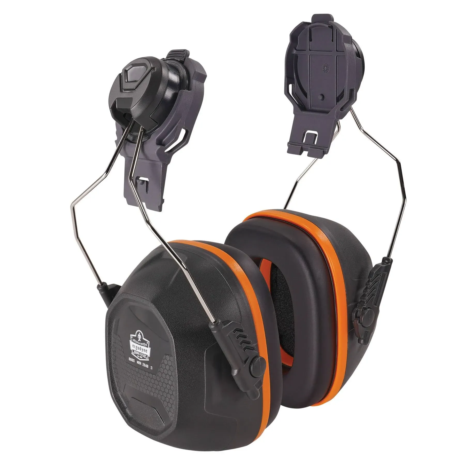 Ergodyne 60258 Skullerz 8880 NRR 26dB Mounted Earmuffs, Gray, Size Cap-Style & Helmet