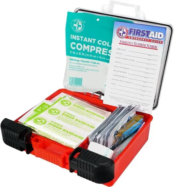 Be Smart Get Prepared 100 Piece First Aid Kit Exceeds Osha ANSI Standards for 10