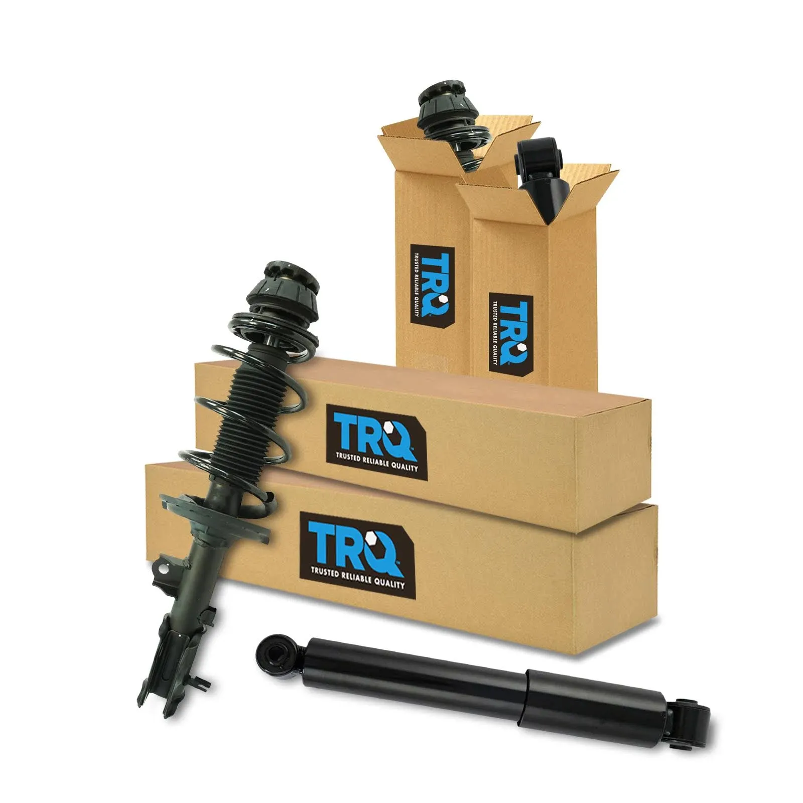 1ASSP01858-2012-17 Hyundai Accent Front & Rear 4 Piece Complete Strut Assembly & Shock Absorber Kit TRQ SKA82072