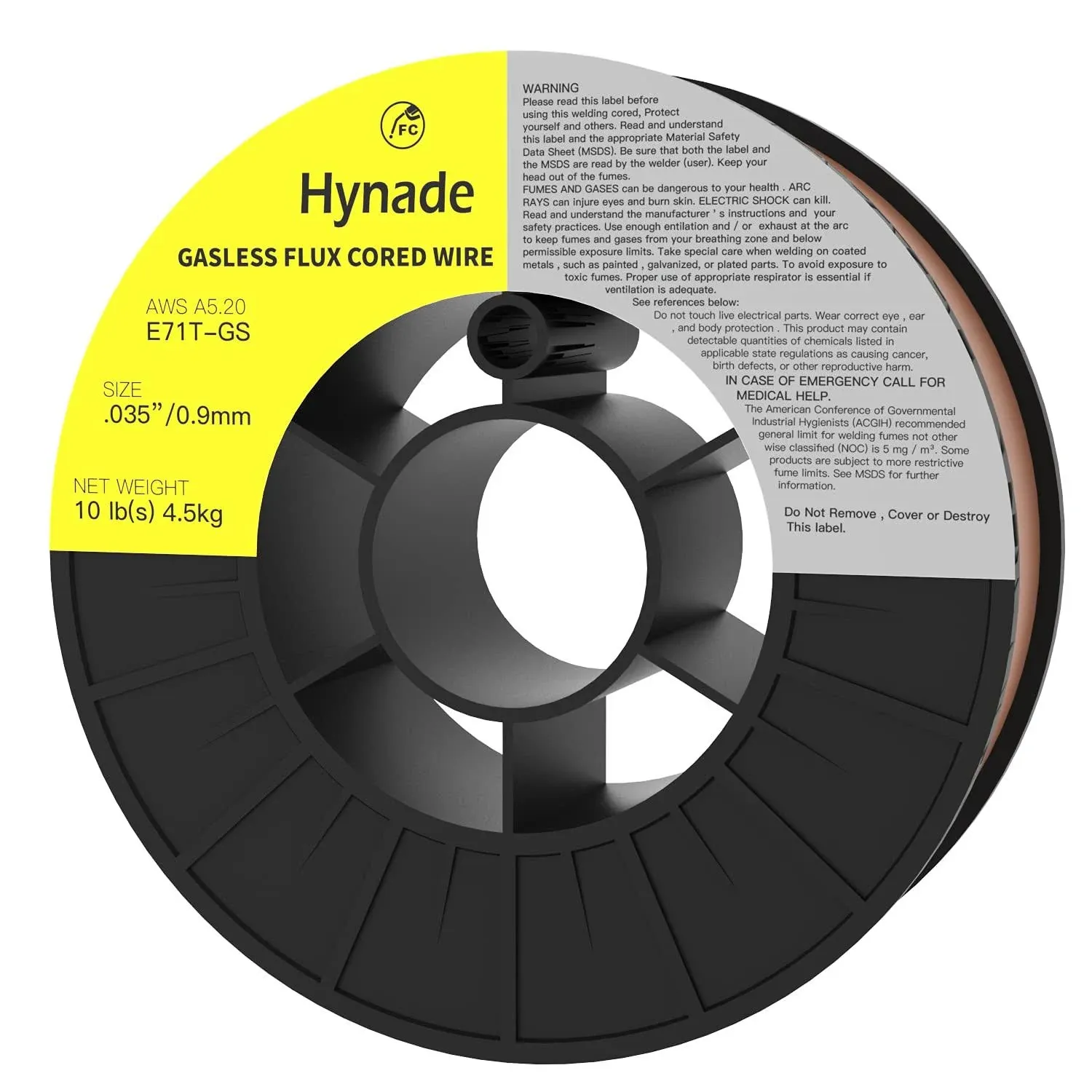 hynade Flux Core Gasless MIG Wire, Mild Steel E71TGS 0030 inch Diameter, 10 lbs MIG Welding Spool (0030 inch 10 lbs)