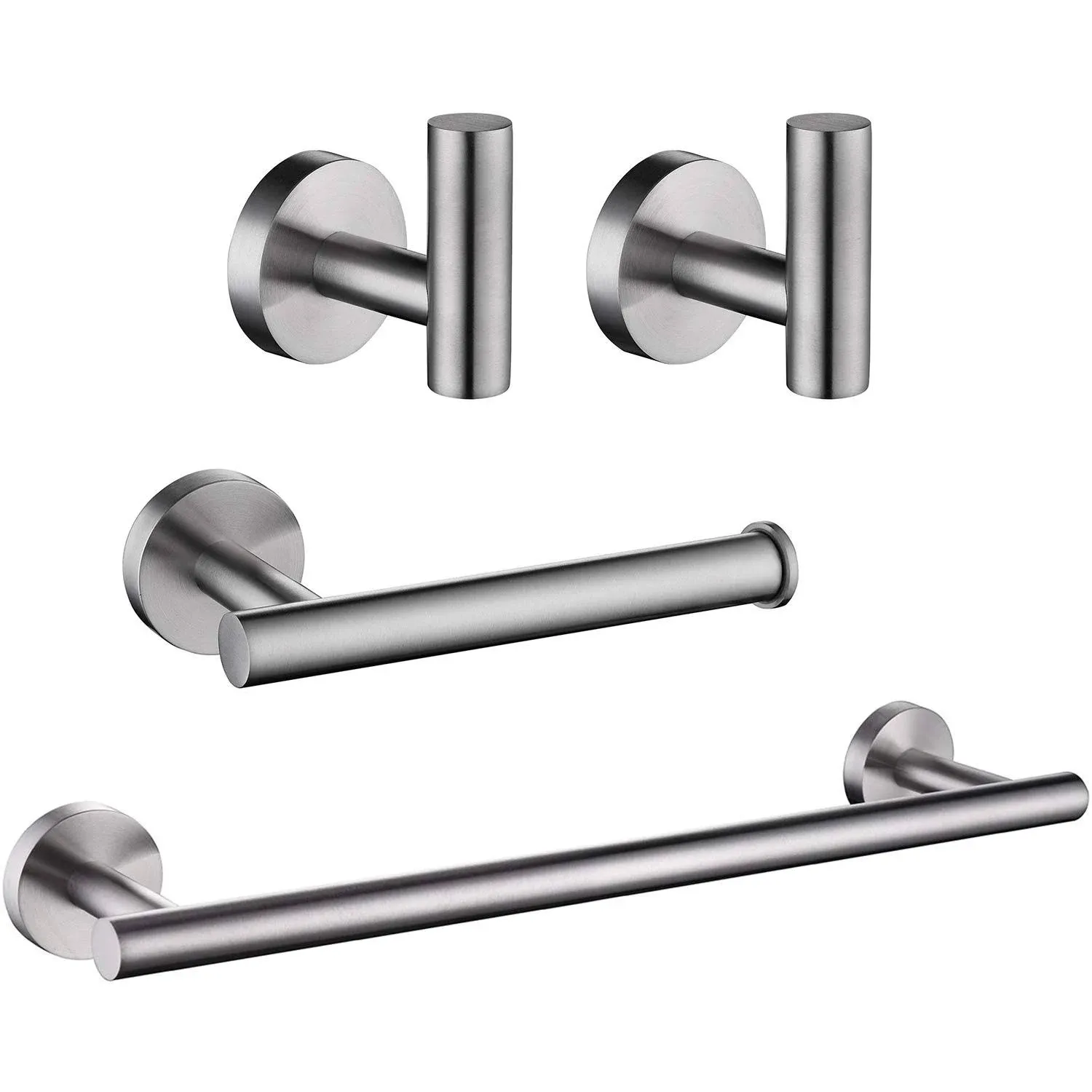 USHOWER Brushed Nickel Bathroom Accessories Set, 16-inch Hand Towel Bar Set Wall Mounted, Durable SUS304 Stainless Steel Bathroom Hardware Set, 4