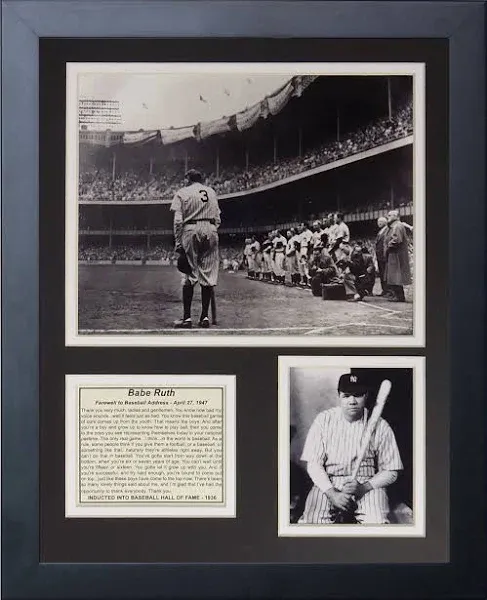 11x14 FRAMED BABE RUTH 8X10 PHOTO FAREWELL BASEBALL SPEECH 1947 NEW YORK YANKEES