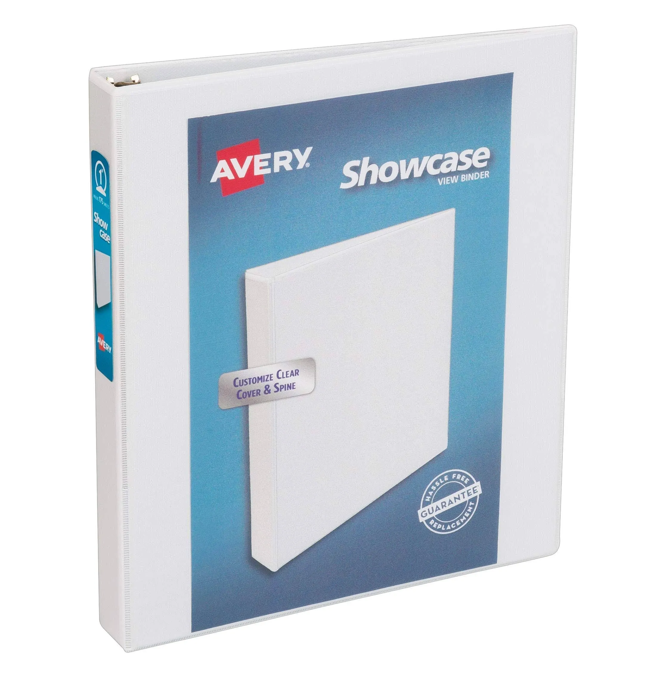 Avery Economy Showcase View Binder with 1 inch Round Ring 12 White Binders 19601