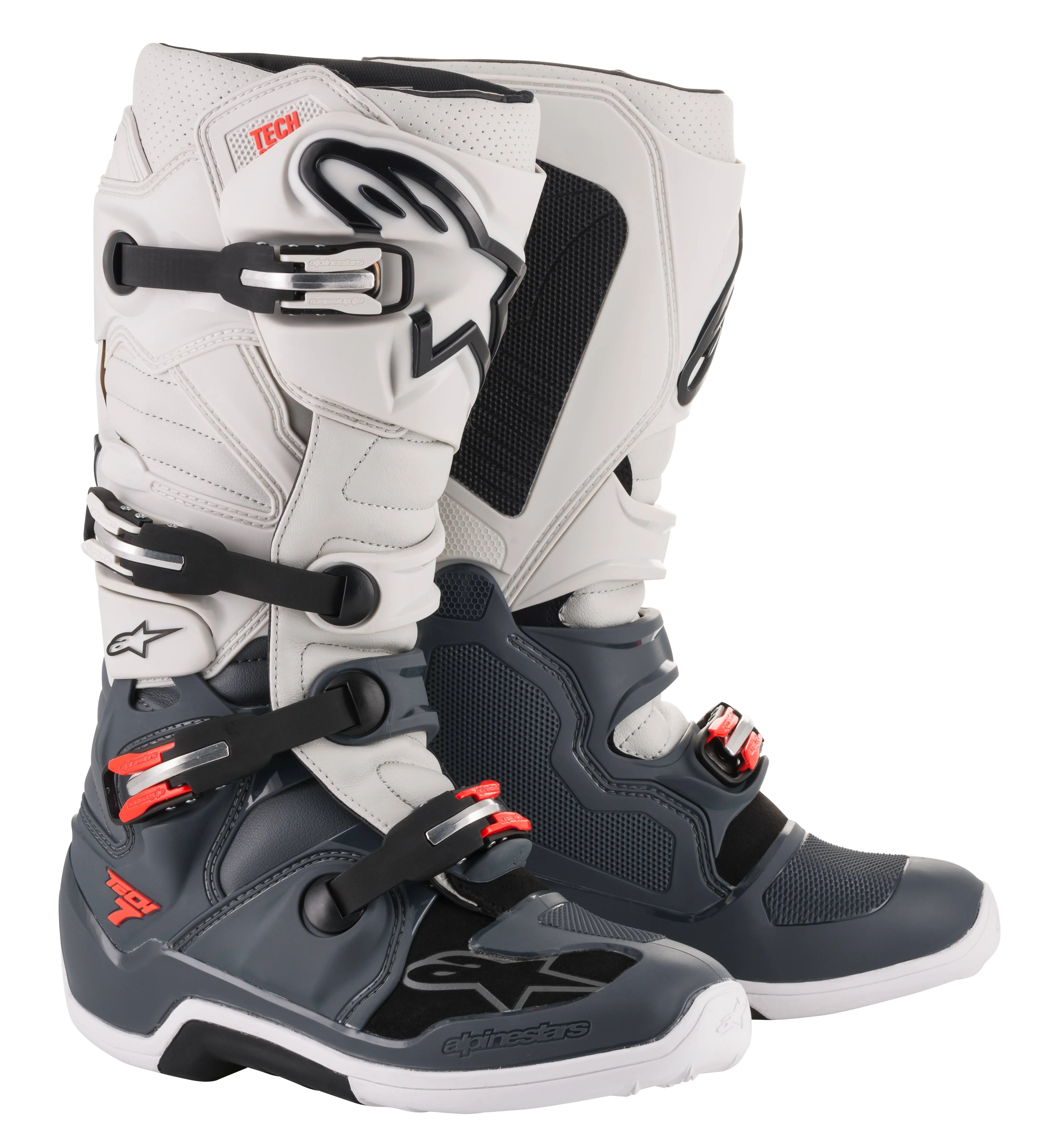 Alpinestars Men's Tech 7 Boots Darkgry/Lghtgry/Red