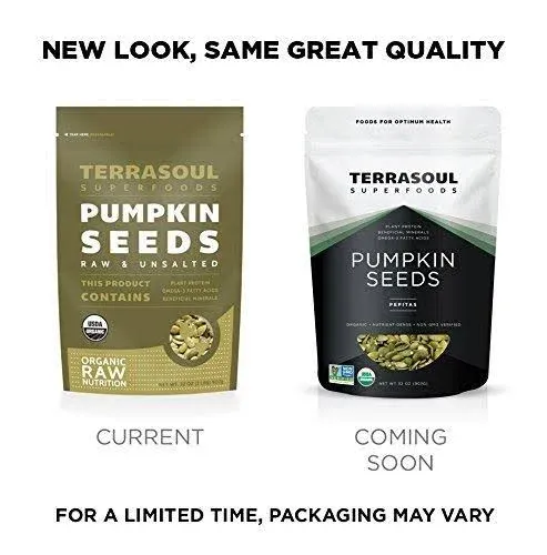 Terrasoul Superfoods Organic Pumpkin Seeds, 2 Lbs - Premium Quality | Shelled | Raw | Unsalted