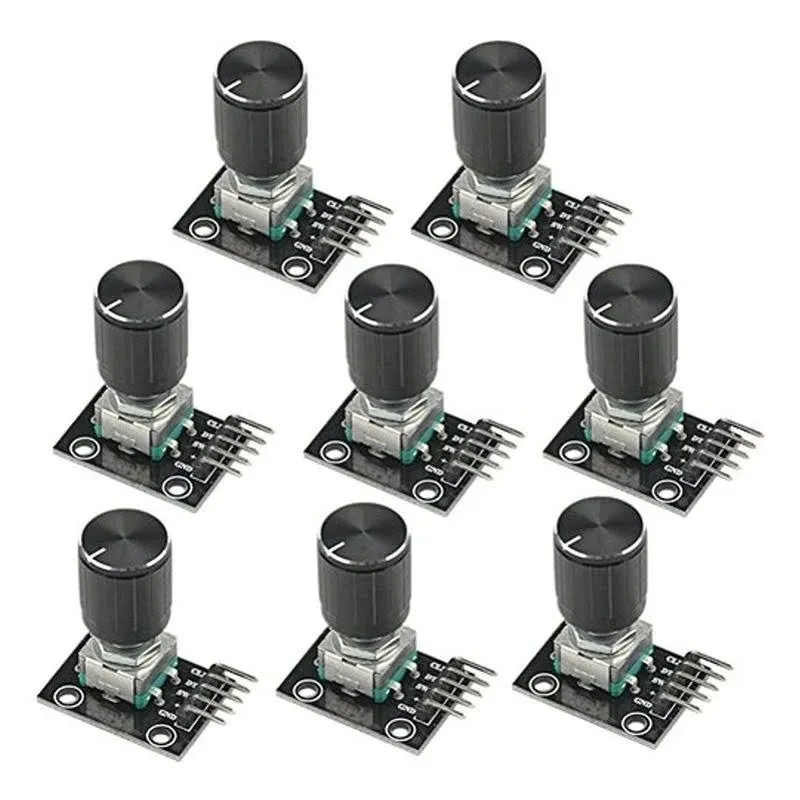 WMYCONGCONG 8 Pcs KY-040 360 Degree Rotary Encoder Module with Knob Cap for Arduino Micro Controller Use