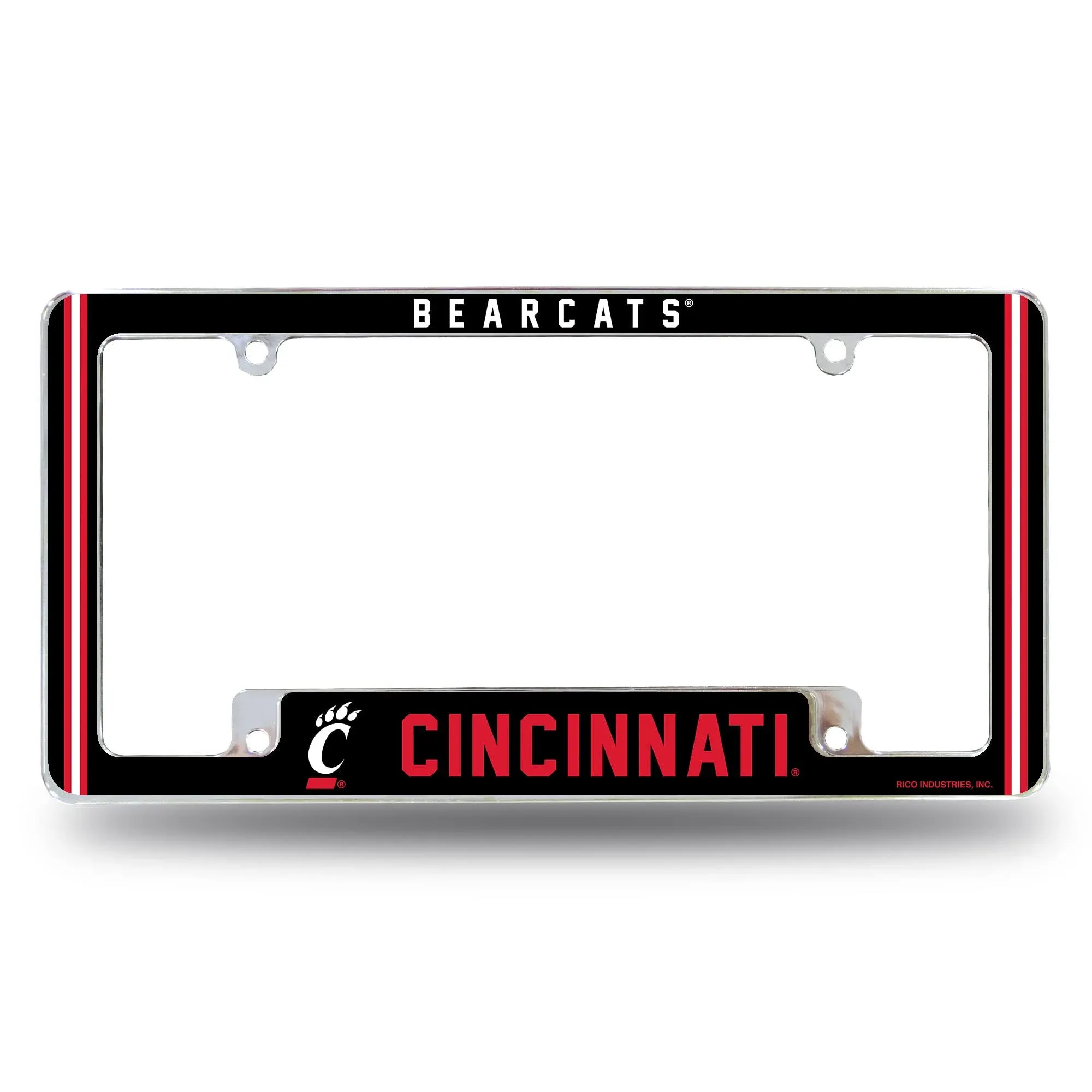 Cincinnati Bearcats Metal License Plate Frame w/ Full Frame Team Color Graphics