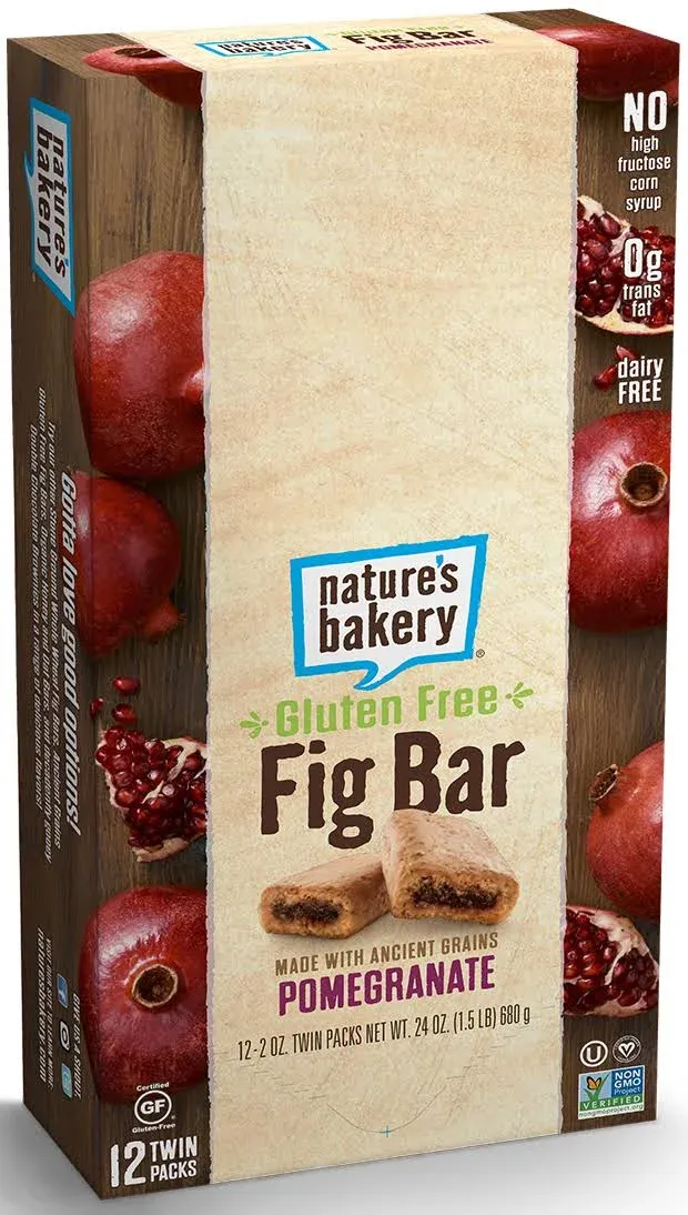 Natures Bakery Gluten Free Pomegranate Fig Bar -- 84 per case.