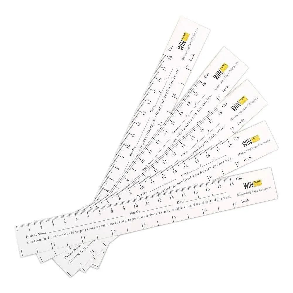 18cm / 7&#039;&#039; Educare Wound Ruler (PAPER) Measuring Tape (Pack of 100)... 