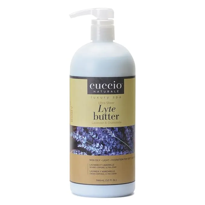 Cuccio Ultra Sheer Non Oily Lyte Butter - Lavender & Chamomile - for Hands, Feet & Body / 32 oz.