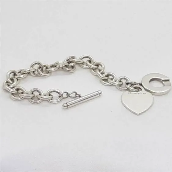 Made in Italy Heart Toggle Bracelet in Hollow Sterling Silver - 8"