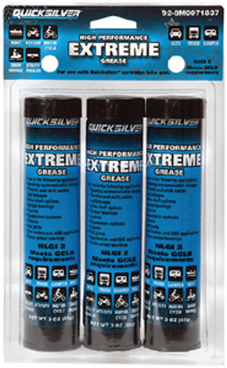 Mercury / Quicksilver 92-8M0071837 Extreme Grease 3 Oz. Cartridge 3 Pack