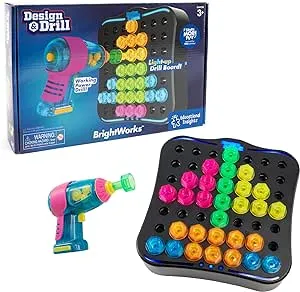 Educational Insights Design & Drill Brightworks, STEM Learning with Toy Drill, 53 Pieces, Ages 3+