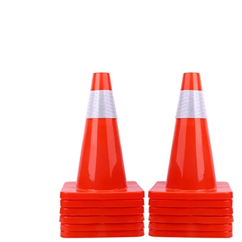 12 Pack 18" PVC Safety Road Parking Cones