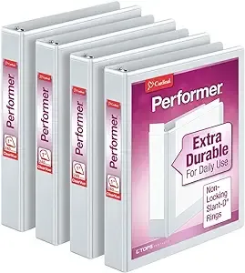 Cardinal Performer 3-Ring Binders, 1&#034;, Non-Locking Slant-D Rings, 240-Sheet C...