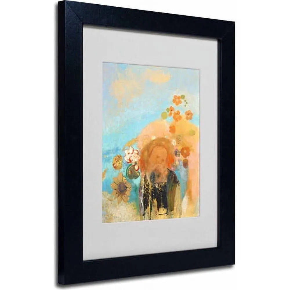 Trademark Fine Art "Evocation of Roussel 1912" Canvas Art by Odilon Redon, Black Frame