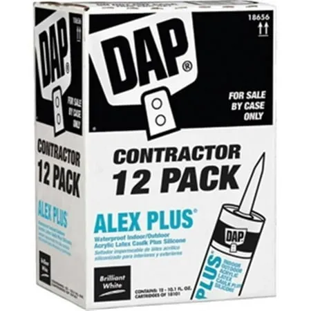 New!! DAP ALEX Painter&#039;s White Acrylic Latex CAULK In/Out 25 Year 10.1 oz. 18670