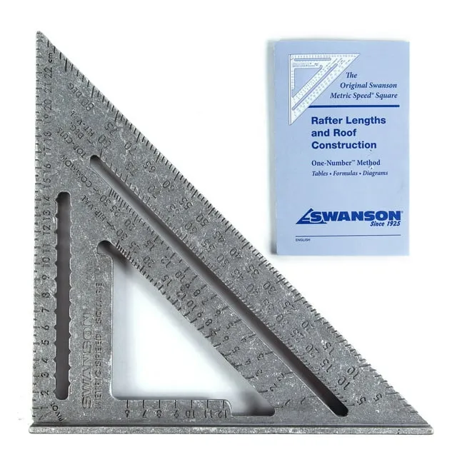 Swanson Tool Co., Inc Metric SPEED SQUARE, 25 cm, High-grade Aluminum Alloy, Grey