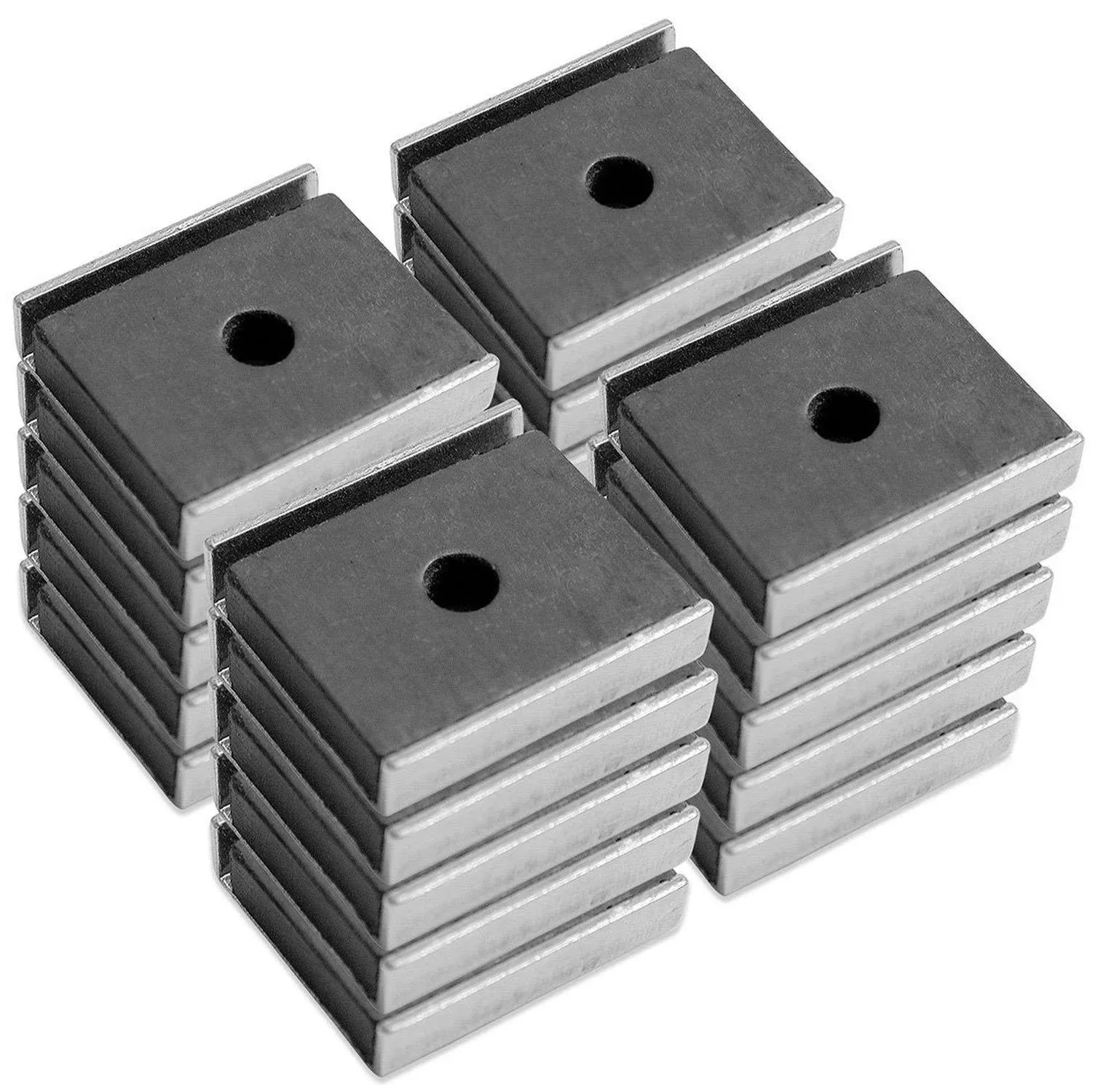 Master Magnetics Ceramic Latch Magnet Assemblies - Rectangular with Center 