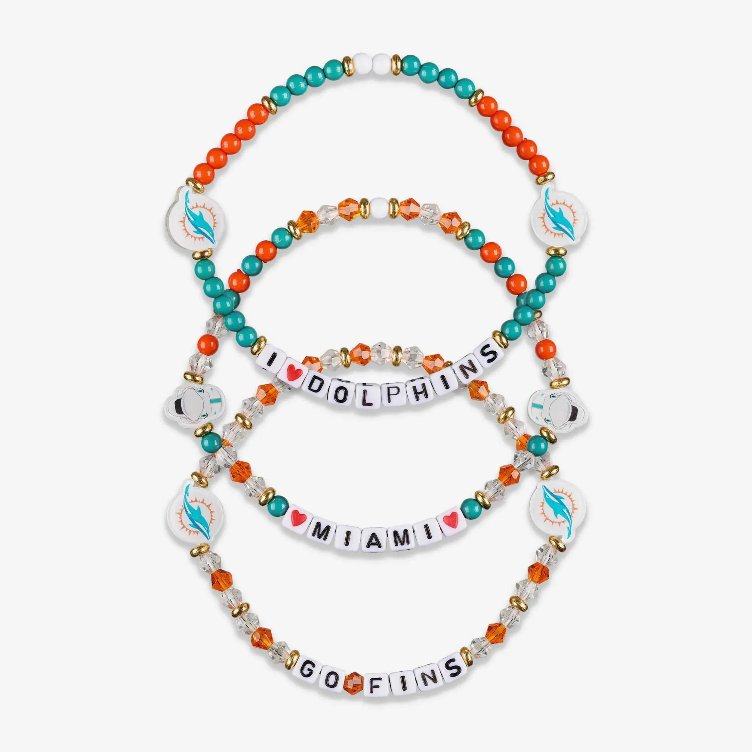 Miami Dolphins NFL 3 Pack Friendship Bracelet