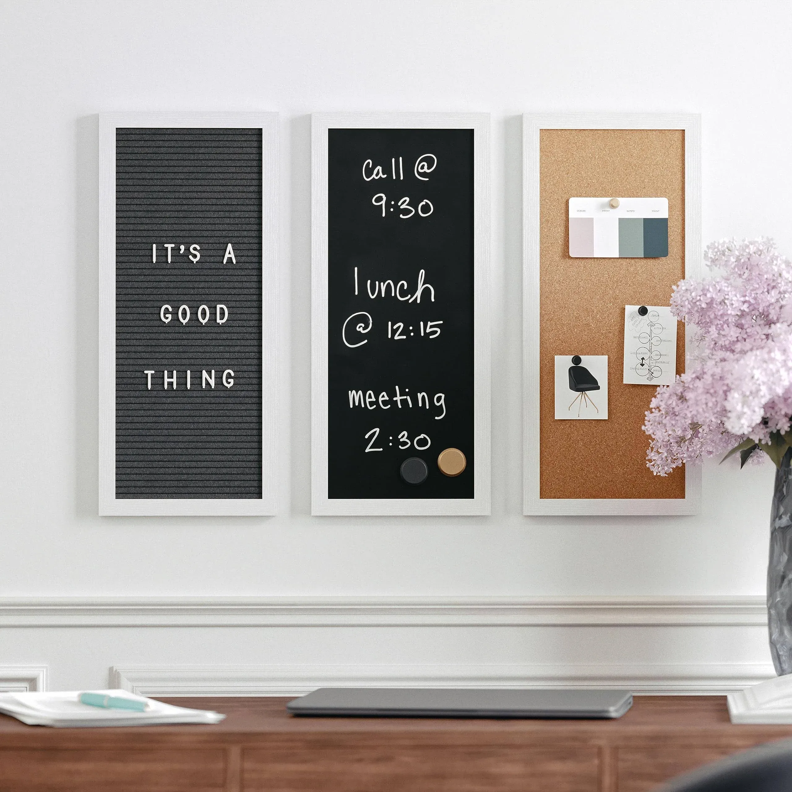 Martha Stewart Everette 18 inch x 24 inch Cork Board, Chalk Board, Letter Board ...