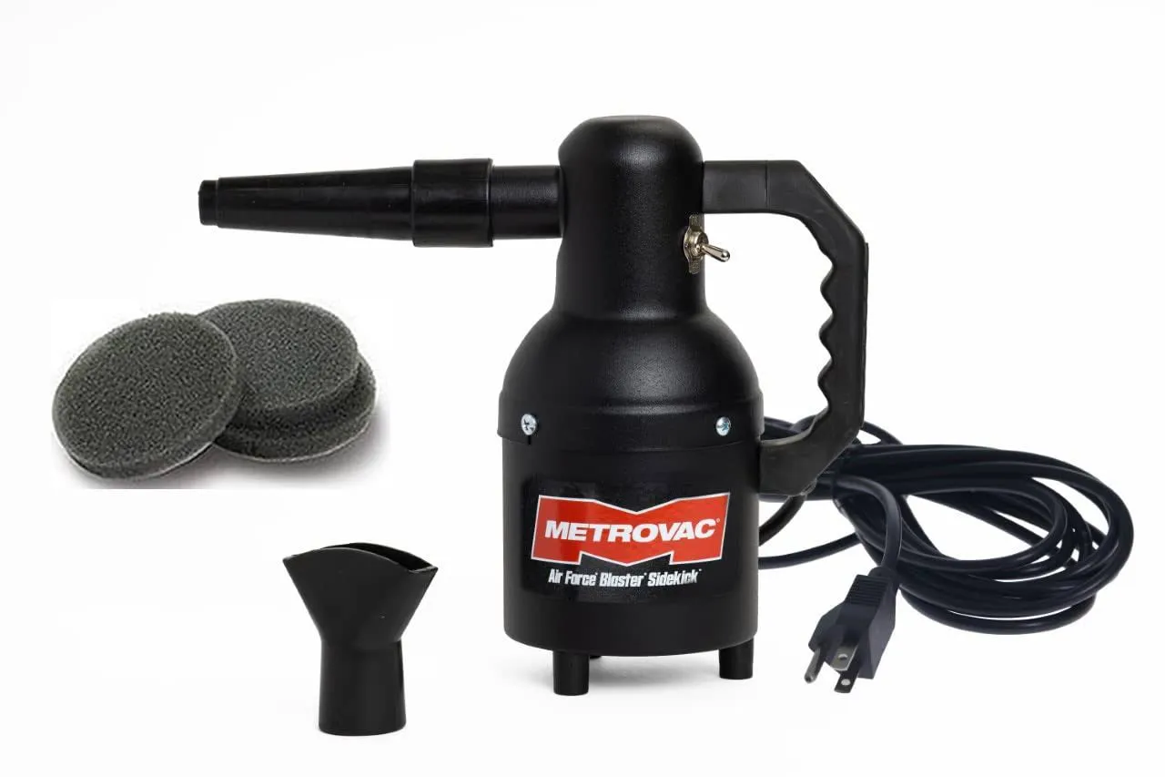 MetroVac Sidekick SK-1 Motorcycle Dryer | Metro VAC Air Force Blaster Sidekick | Includes 12 Foot Cord and Black Textured Matte Finish | 3 Extra