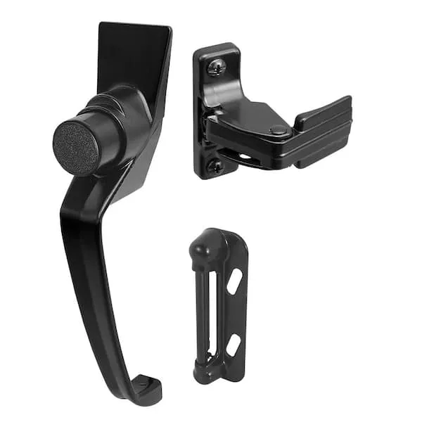 Prime-Line K 5082 Push Button Latch with 1-1/2 inch Hole Center, Black