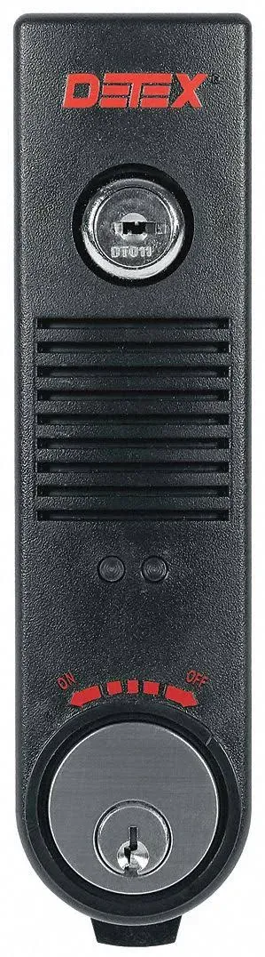 Detex EAX-500 Black W-CYL Exit Door Alarm,9V Battery,Mortise,Horn