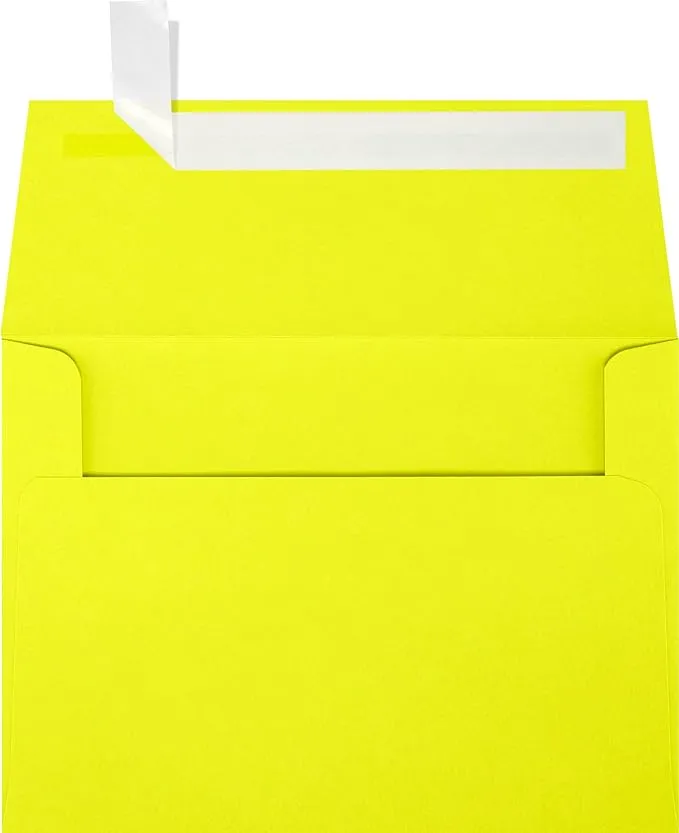 LUXPaper A6 Invitation Envelopes | Peel & Press | 4 3/4" x 6 1/2" | Citrus Yellow | 80lb. Text | 50 Qty