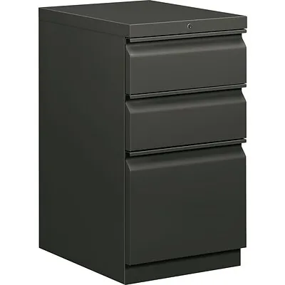 "HON® Brigade® Efficiencies™ 3 Drawer Mobile/Pedestal File, Charcoal, Letter, 15''W (H33720RS)"