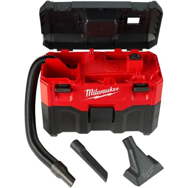 Milwaukee M18 2 Gal. 18-Volt Lithium-ion Cordless Wet/Dry Vacuum (Tool-Only), 2.8 Amp Motor, Lightweight, Tool-Box Style for Effortless Transport and Storage