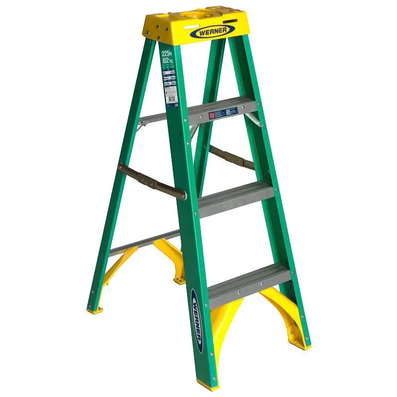 Werner 5900 4-ft Fiberglass Type 2-225-lb Load Capacity Step Ladder