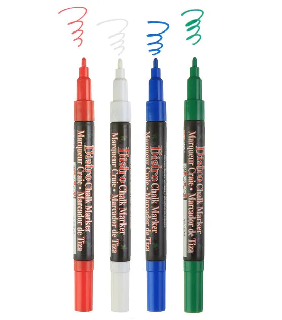 Bistro Chalk Markers Fine Tip 4 Clr Set