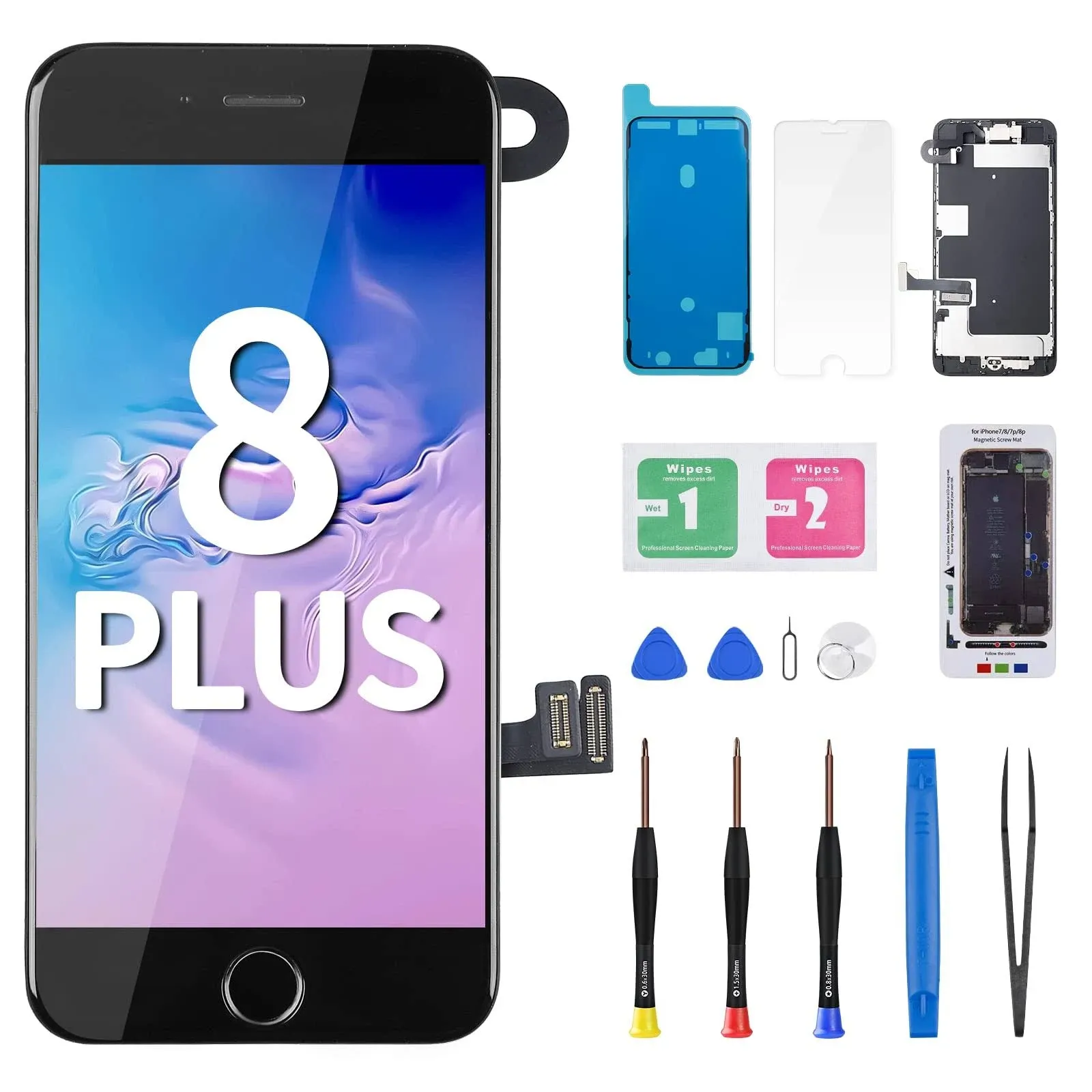 For iPhone 8 Plus Screen Replacement with Home Button Black 5.5&#034; 8plus 3D Touch