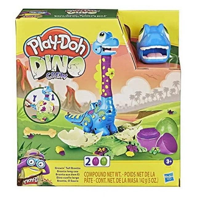 Play-Doh Dino Crew Growin&#039; Tall Bronto Toy Dinosaur for Kids 3 Years and Up