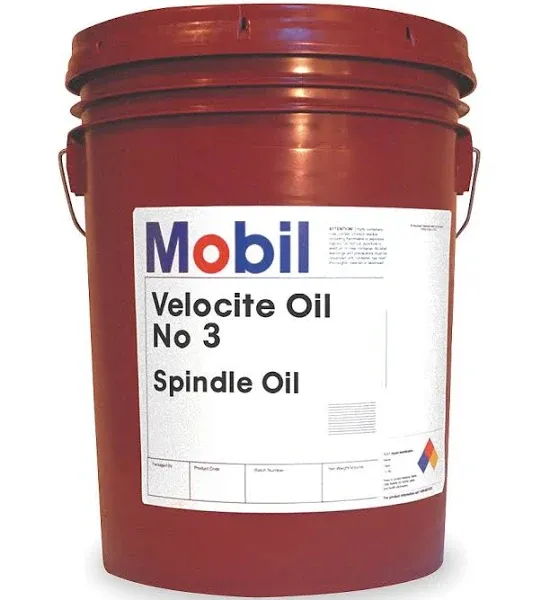 Mobil 103866 Velocite 3, Spindle Oil, Iso Grade 2, Mineral, 5 Gal Container