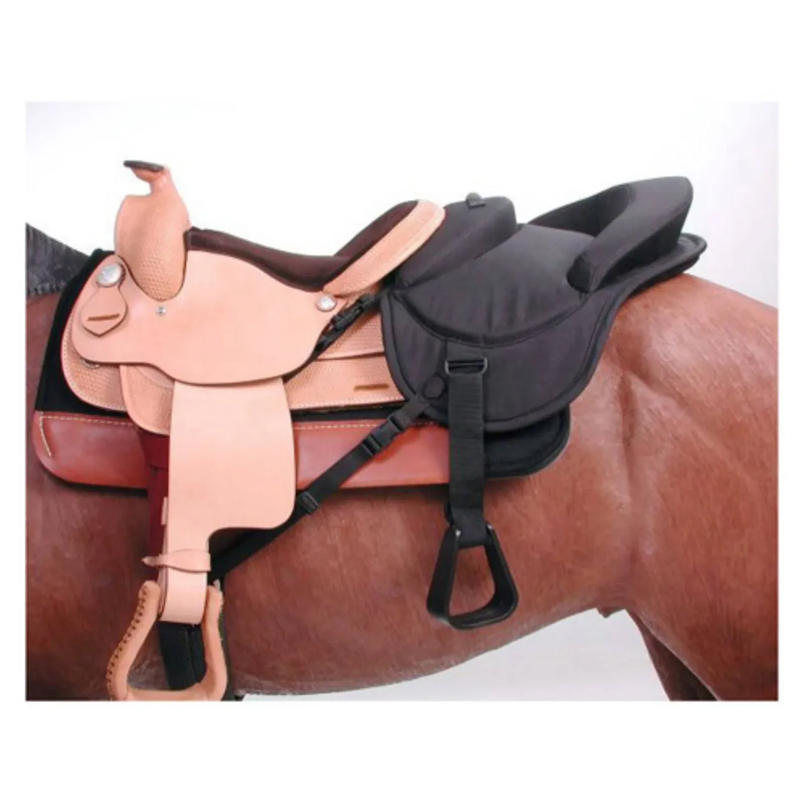 Tough 1 Ride-Behind Tandem Western Saddle, Black