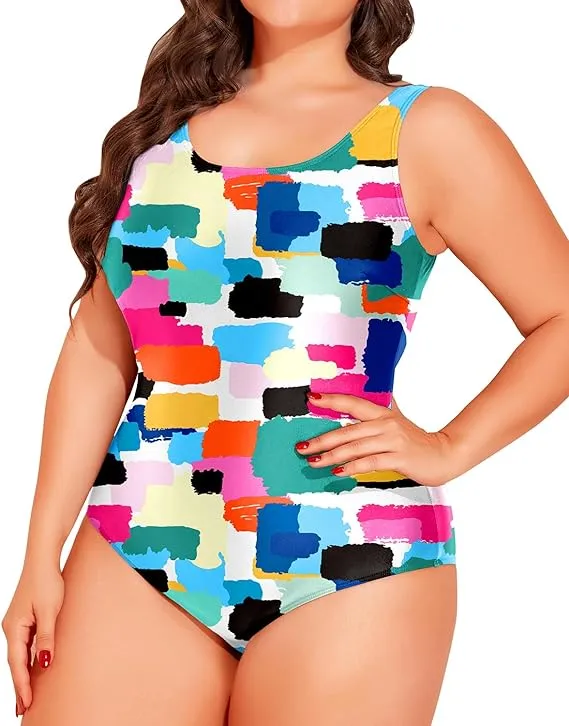 Holipick Womens Plus Size One Piece Swimsuits Tummy Control Bathing Suits Sporty Swimwear