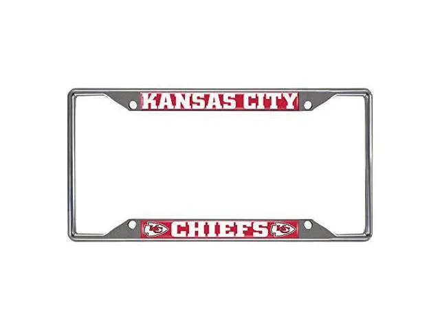 Kansas City Chiefs Chrome and Red License Plate Frame