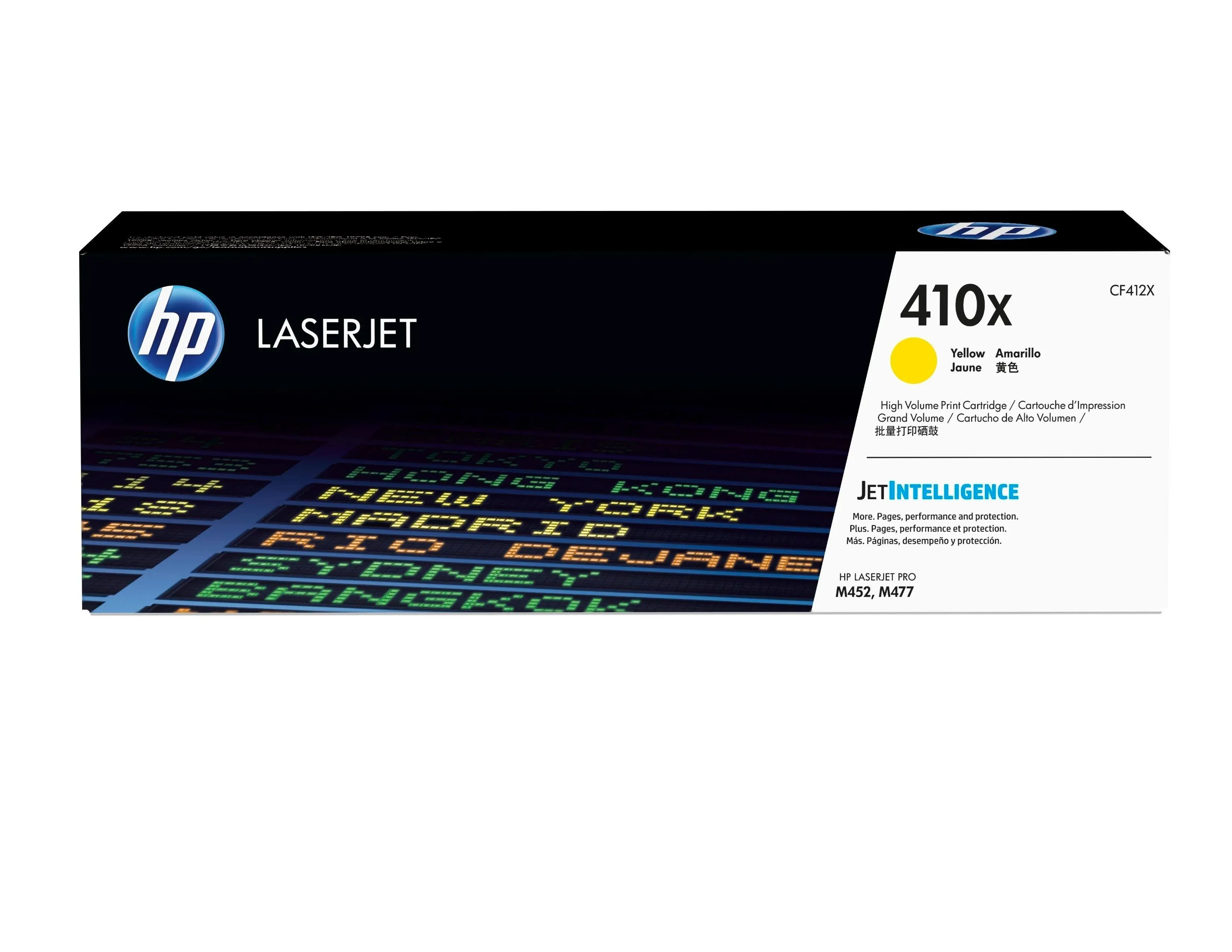 HP 410X Yellow High Yield Toner Cartridge, CF412X