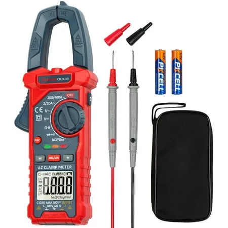 AstroAI Digital Clamp Meter Multimeter 2000 Counts Amp Voltage Tester Auto-ranging with AC/DC Voltage, AC Current, Resistance, Capacitance, Continuity, Live Wire Test, Non-Contact Voltage Detection