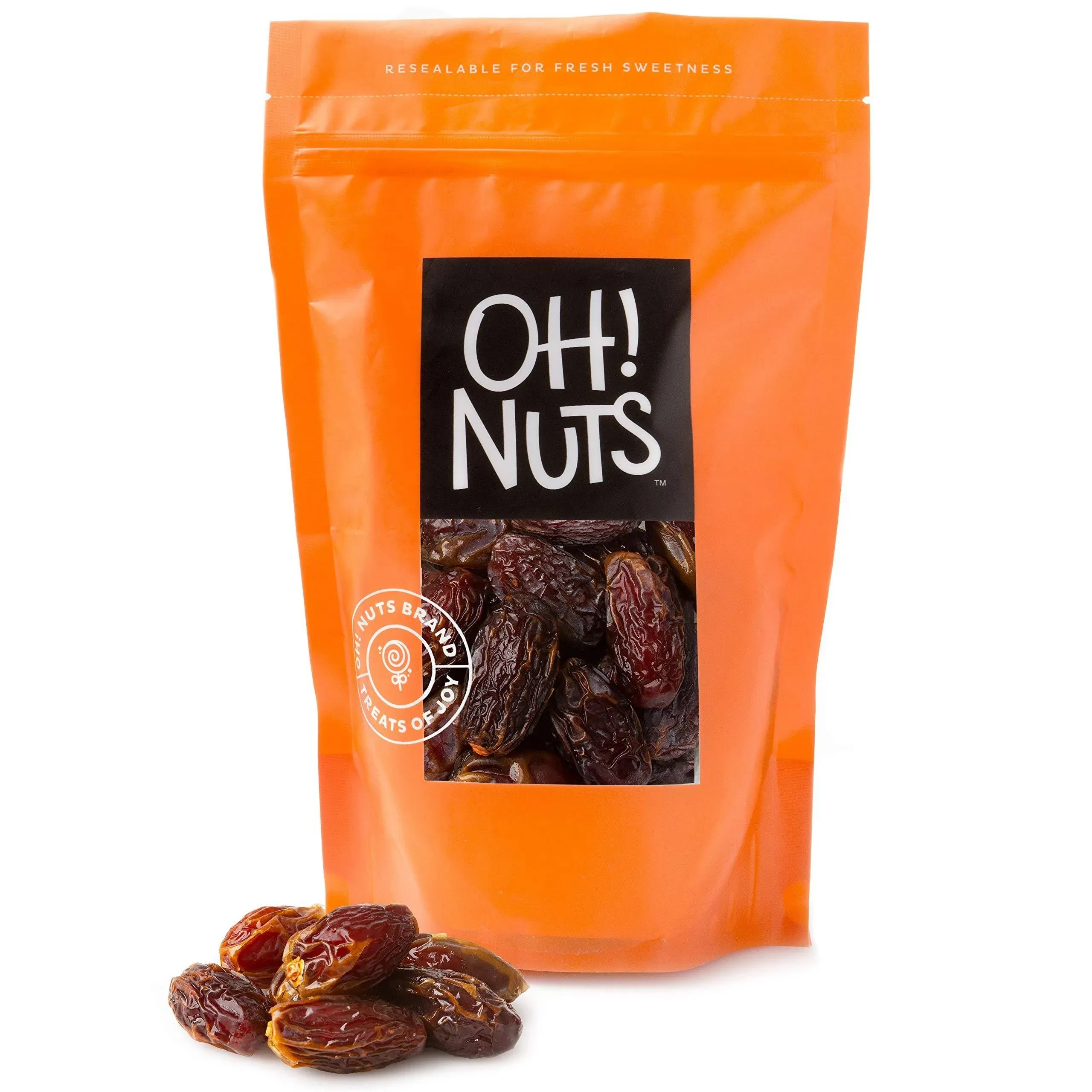 Oh! Nuts Jumbo Medjool Dates -2lb Bulk | Fresh Dehydrated Fruit Bites | Juicy, T