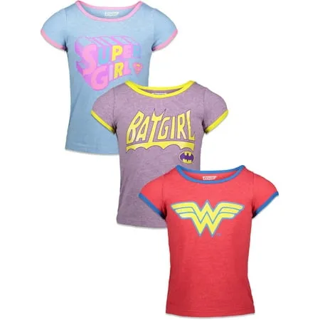 DC Comics Justice League Batgirl Super Girl Wonder Woman Girls 3 Pack T-shirts ...