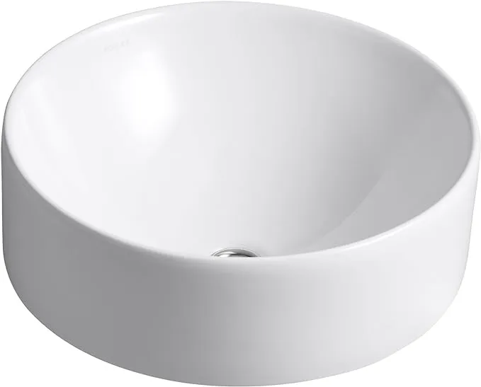 Kohler K-14800-0 Vox Round Vessel Bathroom Sink - White