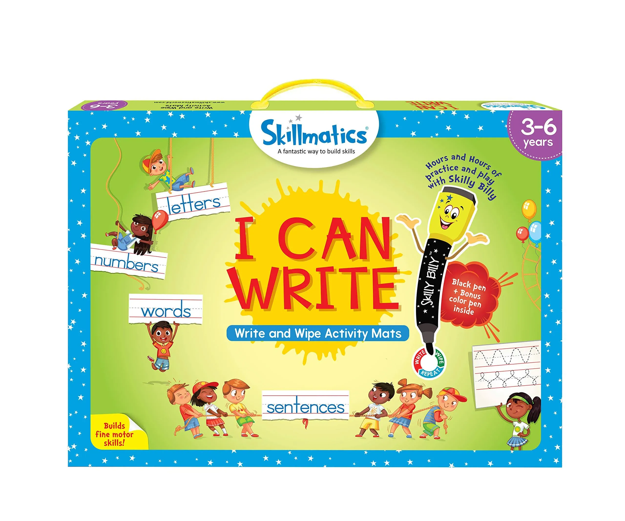 Educational Game - I Can Write, Reusable Activity Mats with 2 Dry Erase Markers