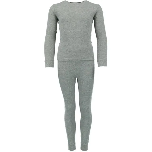 Boys Only Boy's Waffle Thermal Long Underwear 2-Piece Set Grey