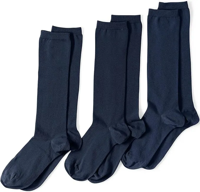 Lands' End Women's 3-Pack Seamless Toe Solid Trouser Socks