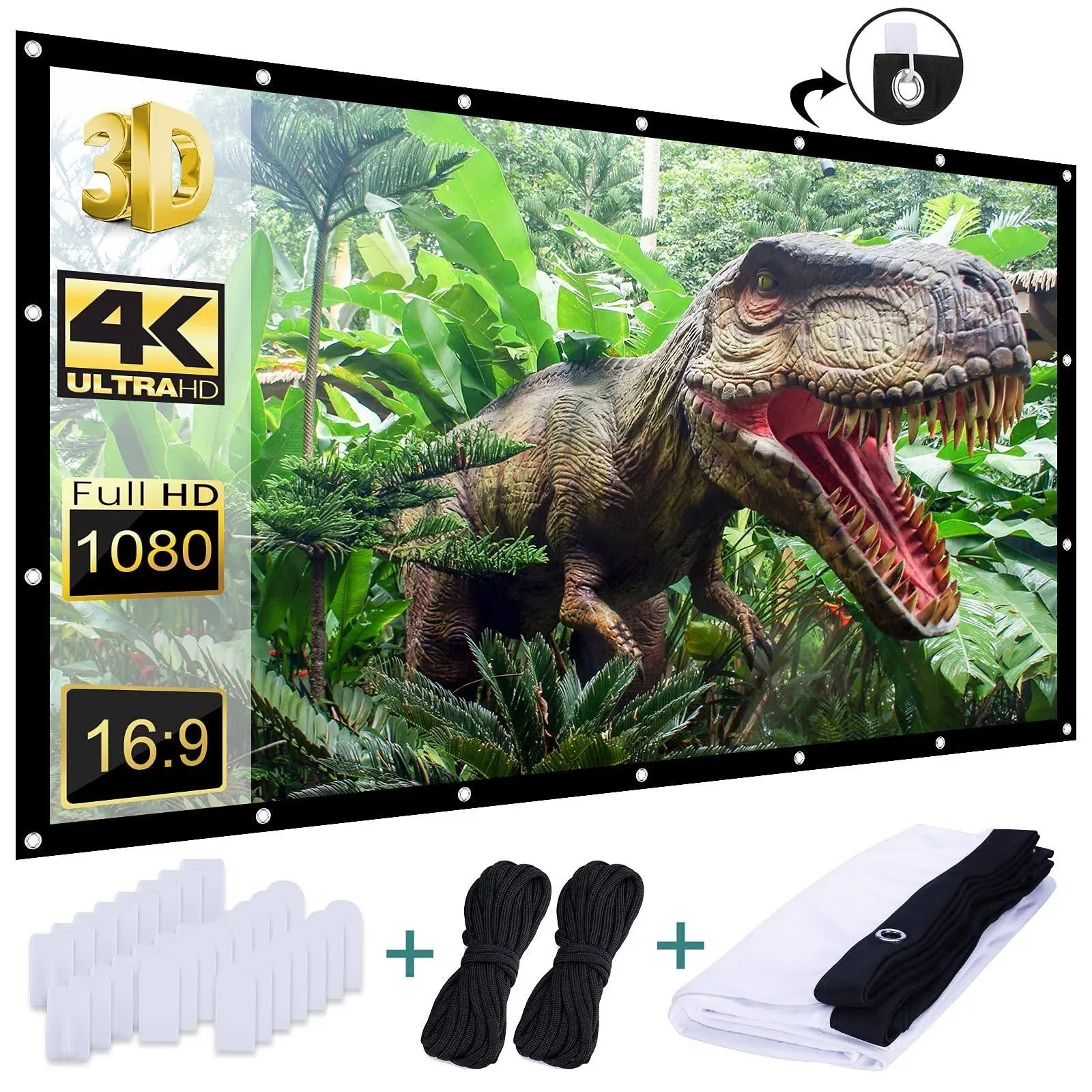 Pantalla De Proyector Electrica 150&#034; HD 4K Pantallas Para Proyectores Electricas